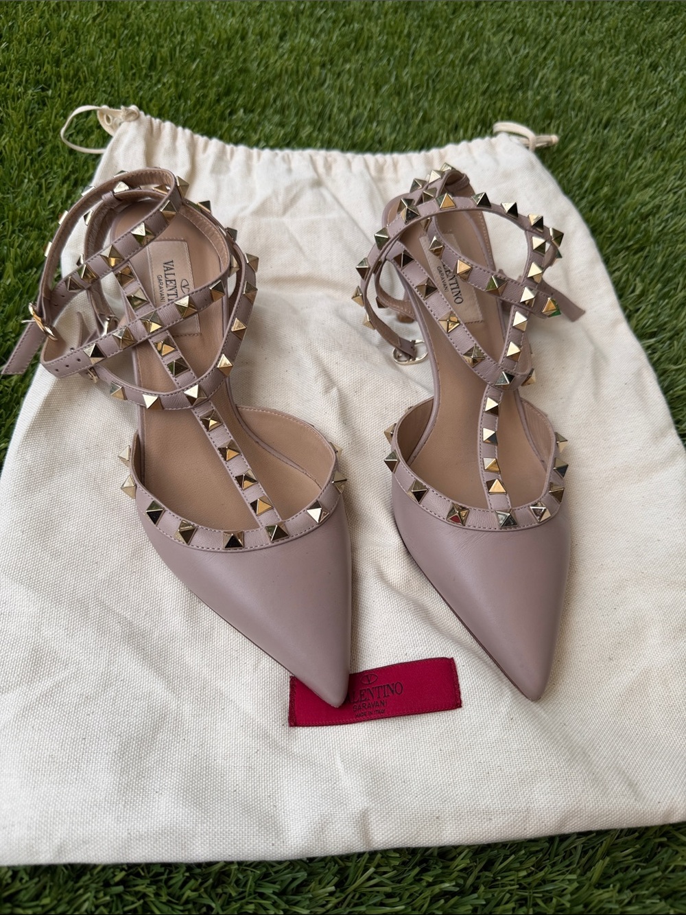 Valentino Garavani Rockstud Caged Pump 65Mm Ankle Wrap - Nude Pink size 38 - Picture 5 of 10